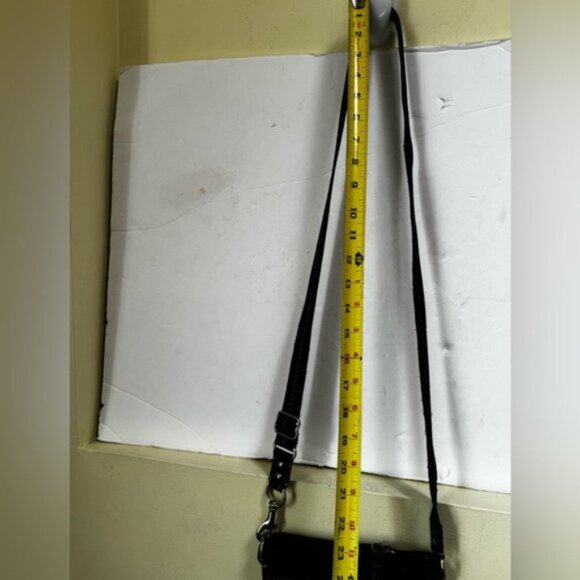 Coach Signature CC Crossbody Shoulder Bag Pocket Metallic Canvas Zip Minimalist - Picture 16 of 16